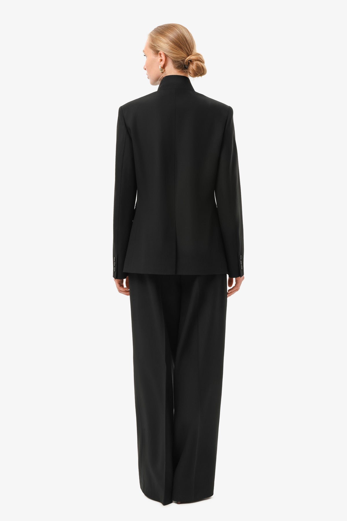 Чорні вовняні брюки-палацо
